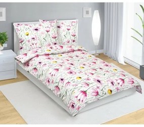 Bellatex Lenjerie de pat din bumbac Louka roz,verde, 140 x 200 cm, 70 x 90 cm