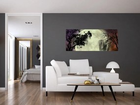 Tablou - Lună plină deasupra apei (120x50 cm)