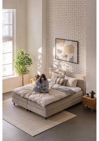 Pat boxspring bej cu spațiu de depozitare 180x200 cm Elva Bold – Bonami Selection