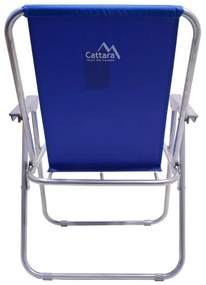 Scaun camping pliabil albastru/crom mat