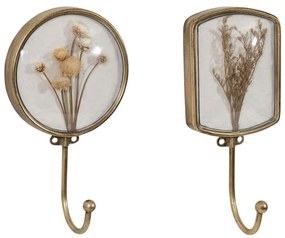 Set 2 cuiere din metal si plastic, 1 agatatoare, Floral