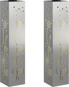 vidaXL Lumină LED Solară pentru Alei 2 pcs Ruginit Galvanizat