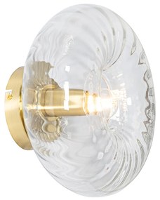 Aplică Art Deco aurie cu sticlă - Ayesha