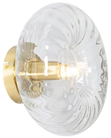 Lampa de perete inteligentă aurie cu sticlă, inclusiv WiFi P45 - Ayesha