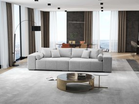 Canapea extensibilă dumonde cu ladă de depozitare si sezut confortabil din spuma high-density, Marbela Enjoy Grey XXL 295x100 cm