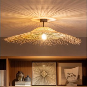 Brilagi - Lustră LED aplicată CERIA BOHO 1xE27/60W/230V Ø 100 cm negru/bej