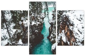 Tablou - râul de munte iarna (90x60 cm)