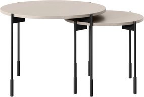 Măsuță de cafea rotundă Sonatia 45 cm cu picioare metalice - cașmir