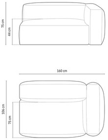 Modul pentru canapea modulară bej (cu colț pe partea dreaptă) Martina – Micadoni Home