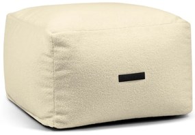 Fotoliu bean bag crem cu tapițerie din țesătură bouclé Softbox MooG – SLOWDOWN