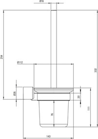 ARNIKA Perie de toaletă suspendată ADA_N711 finisaj negru