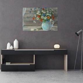 Tablou - Pictură în ulei, flori de câmp (90x60 cm)