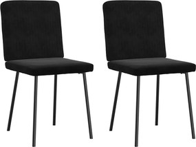 vidaXL Scaune de bucătărie, 2 buc., negru, catifea