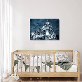 Tablou pe sticlă cu arhitectură în întuneric (70x50 cm)