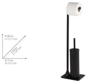 WENKO 23710100 - Perie WC HELLA, 15 x 69 cm, neagră