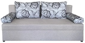 Canapea extensibila Odessa 185x85x80 cm, cu lada de depozitare, Grey Flower
