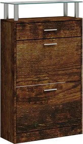 vidaXL Pantofar, stejar fumuriu, 63x24x104 cm, lemn prelucrat