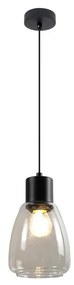 Lustră pe cablu MOLDO 1xE27/40W/230V negru/transparent