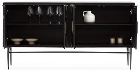 Comodă neagră din lemn de mango 175x90x40 cm Navya – MOME