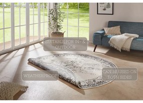 Covor adecvat pentru exterior NORTHRUGS Borbon, ø 200 cm, gri-crem