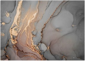 Tablou - Marmură gri-auriu (70x50 cm)