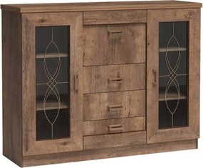 Comoda TEDY TYP T14, stejar lefkas, PAL melaminat, 140x44x109.5 cm