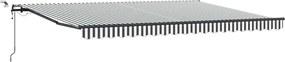 vidaXL Copertină retractabilă automat cu LED, antracit/alb, 450x300 cm