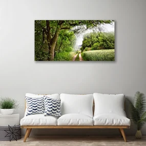 Tablou pe panza canvas Copaci Potecă Natura Brun Verde
