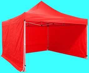 Cort pliabil 4×4 m – hexagonal din aluminiu, Roșu