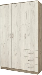 Dulap Vega, 3 usi/3 sertare, Stejar K01/Stejar K02