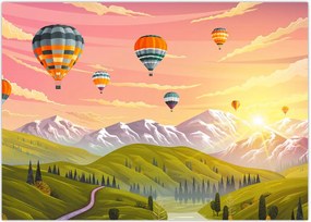 Tablou - Baloane deasupra unui peisaj (70x50 cm)