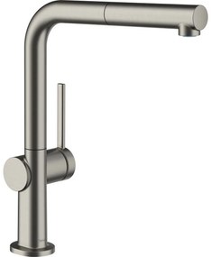 Baterie bucatarie cu dus extractibil gri periat Hansgrohe Talis M54 270 cu 1 jet 72808340