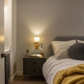 Lampă LED de perete Brilagi NUBILA WOOD 1xE27/25W/230V + LED/3W stejar/maro