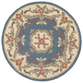 Covor din lână Flair Rugs Aubusson, ⌀ 120 cm, albastru