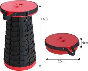 Taburet portabil de exterior - roșu