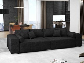 Canapea extensibilă dumonde cu ladă de depozitare si sezut confortabil din spuma high-density, Marbela Enjoy Black XXL 295x100 cm
