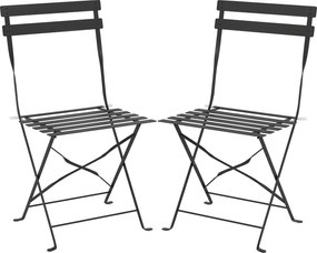 Outsunny Set de 2 Scaune de Grădină Pliabile cu Șezut cu Lamele | Aosom Romania