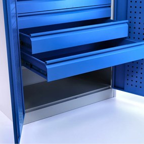 Cutie de scule metalica cu sertare, 91,4 x 45,7 x 183 cm, incuietoare cu cilindru, albastru - ral 5012