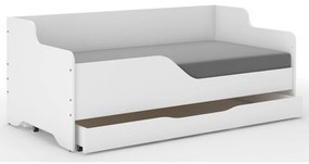 Pat universal pentru copii, alb, cu sertar, 160 x 80 cm