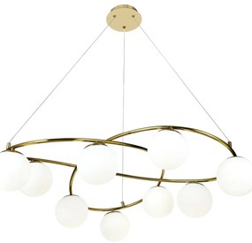 💡 Pendul N6806/9 – Eleganță Aurie în Design Geometric Modern