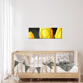 Tablou cu lalele (cu ceas) (90x30 cm)