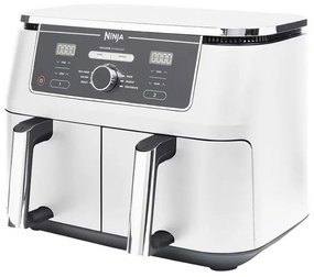 Friteuza dubla cu aer cald Ninja AF400EUWH, 2470W, 9.5 L, 6 programe, 40-240°C, Zone independente, Alb