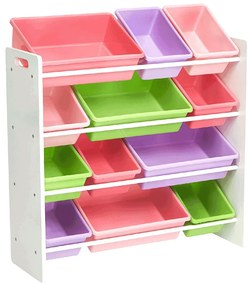 Organizator   raft pentru jucarii, alb   multicolor, MAISAN