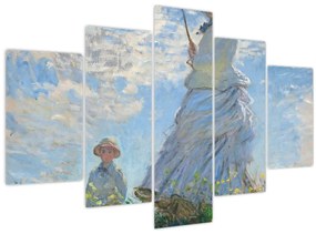 Tablou - Claude Monet, Woman with a Parasol - Madame Monet and Her Son, reproducere (150x105 cm)