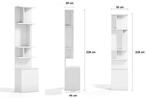 Biblioteca - Royal Bookcase (50) (Culoare biblioteca Royal: Dafne (Capuccino) Lucios + Corpuri albe mat)