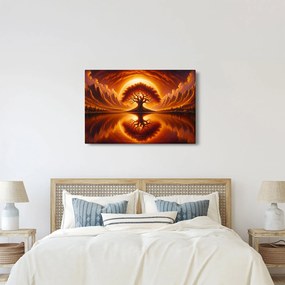 Tablou – Arbore în soare sângeriu (90x60 cm)