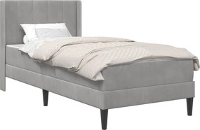 vidaXL Cadru de pat cu saltea Gri deschis 90 x 200 cm Catifea