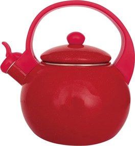 Ceainic cu fluier Kinghoff KH 2080, 2 l, interior emailat, compatibil cu plitele cu inducție, roșu