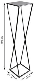 Suport de flori 100x24 negru