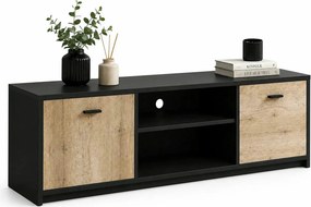 Comoda TV Sanne, negru/maro, PAL, 136x52x39 cm